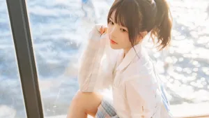 清新唯美马尾少女写真壁纸_6