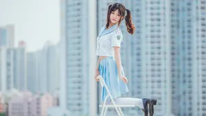 清纯元气双马尾少女壁纸_4