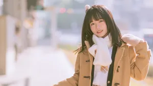冬日少女甜美高清壁纸_2