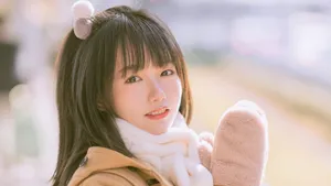 冬日少女甜美高清壁纸_3