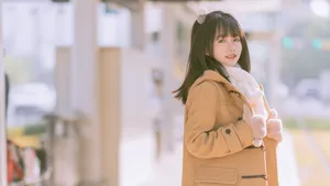 冬日少女甜美高清壁纸_5