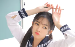 双马尾JK美少女图片_2