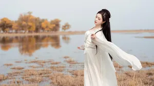 美女白衣仙女汉服写真_12