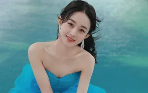 赵丽颖蓝色裙性感壁纸