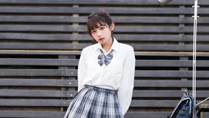 日系jk小清新甜美美女写真壁纸_4