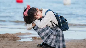 日系jk小清新甜美美女写真壁纸_13