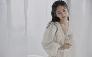 赵丽颖白纱裙写真图片_3