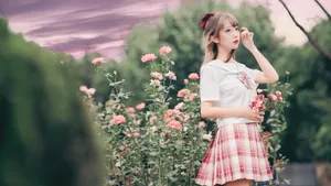 4k甜美美女jk制服写真图片_5