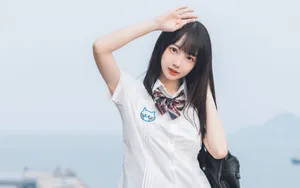 清纯JK美女桌面壁纸_8