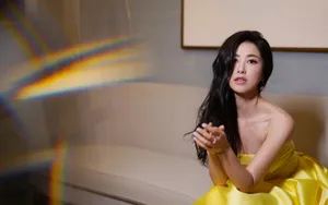 朱珠性感抹胸裙写真图片_2
