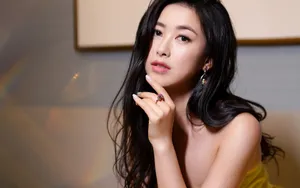朱珠性感抹胸裙写真图片_4