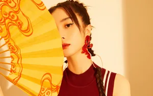 胡冰卿古典红装少女壁纸_2