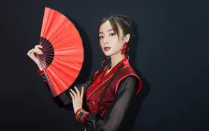 胡冰卿古典红装少女壁纸_3