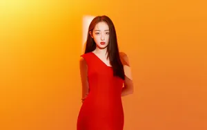 蒋梦婕性感红裙壁纸_8