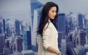 刘亦菲白色西装壁纸_5