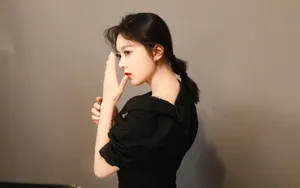 赵今麦黑色性感壁纸_5