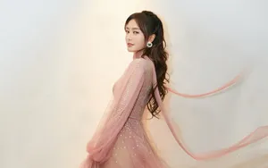 秦岚唯美薄纱裙写真壁纸_2