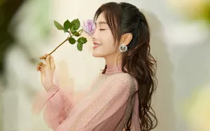 秦岚唯美薄纱裙写真壁纸_9