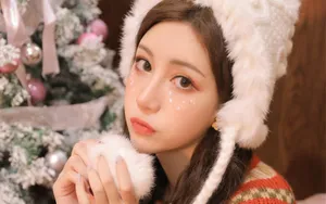 圣诞节美女头像图片