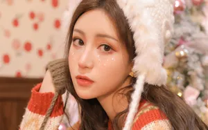 圣诞节美女头像图片_2