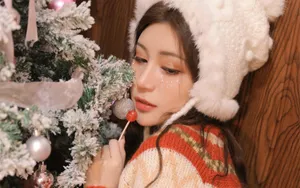 圣诞节美女头像图片_4