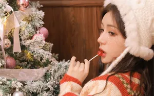 圣诞节美女头像图片_5