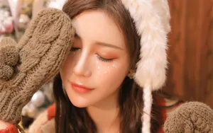 圣诞节美女头像图片_6