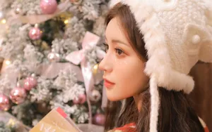 圣诞节美女头像图片_9