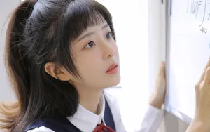 制服美女学生图片_6