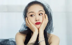 王子文黑纱裙性感壁纸