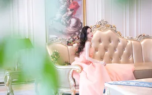 angelababy肉色纱裙图片_4