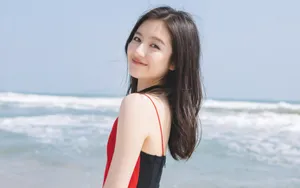 李兰迪清纯浪漫海边壁纸