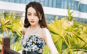 迪丽热巴性感抹胸露背裙壁纸_3