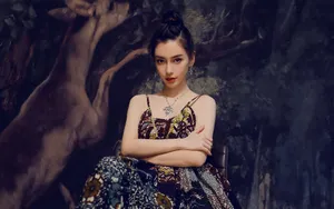 angelababy性感吊带裙壁纸_8