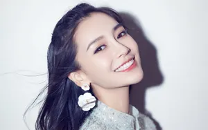angelababy肉色白纱裙图片_2