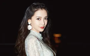 angelababy肉色白纱裙图片_4