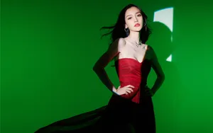 抹胸裙美女angelababy香肩图片_5