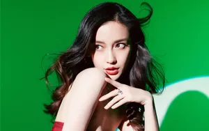 抹胸裙美女angelababy香肩图片_6