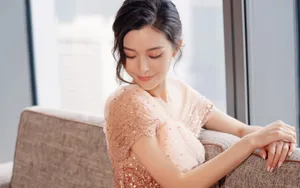 文咏珊性感优雅肉色连衣裙图片_4