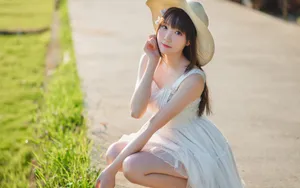 清新甜美萌妹户外写真图片_6