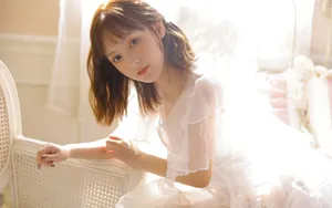 白纱蕾丝美女写真壁纸_2
