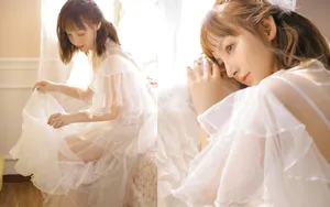 白纱蕾丝美女写真壁纸_3