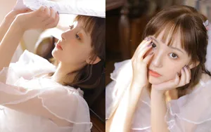 白纱蕾丝美女写真壁纸_4