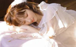 白纱蕾丝美女写真壁纸_6