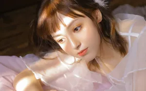 白纱蕾丝美女写真壁纸_10