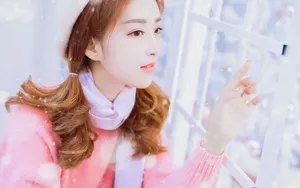 冬季梦幻甜美少女图片_3