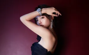 张嘉倪黑色性感写真壁纸_2