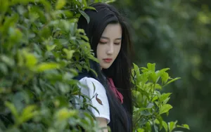 温柔长发美女生活照片_4