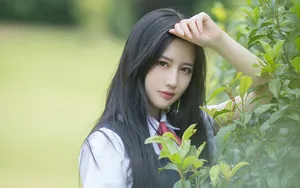 温柔长发美女生活照片_5