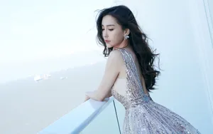 angelababy珠绣长裙图片壁纸